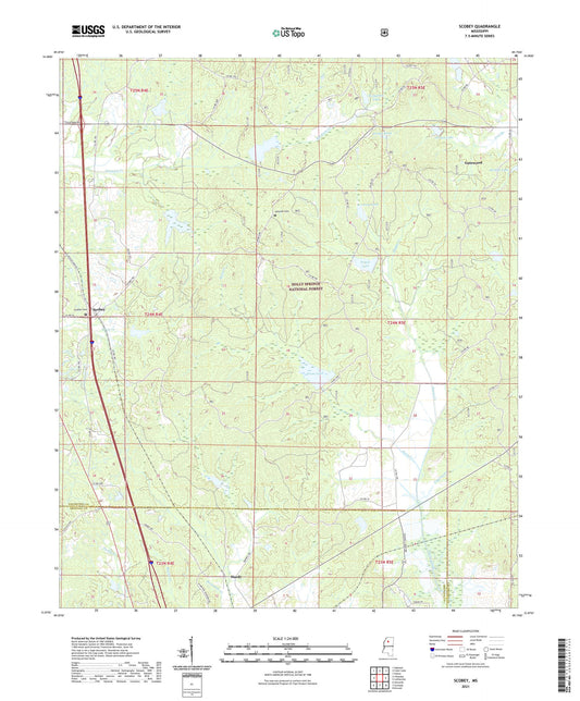 Scobey Mississippi US Topo Map Image