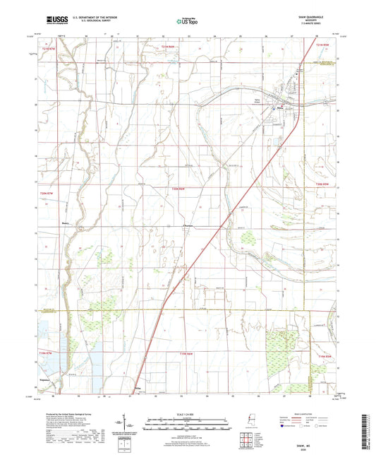 Shaw Mississippi US Topo Map Image