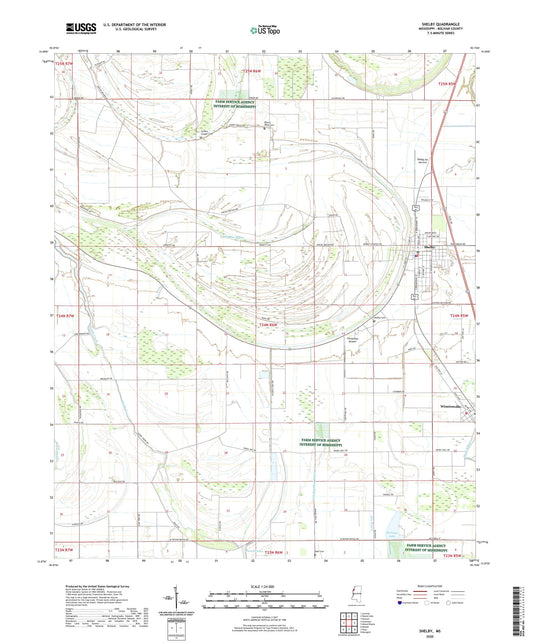 Shelby Mississippi US Topo Map Image