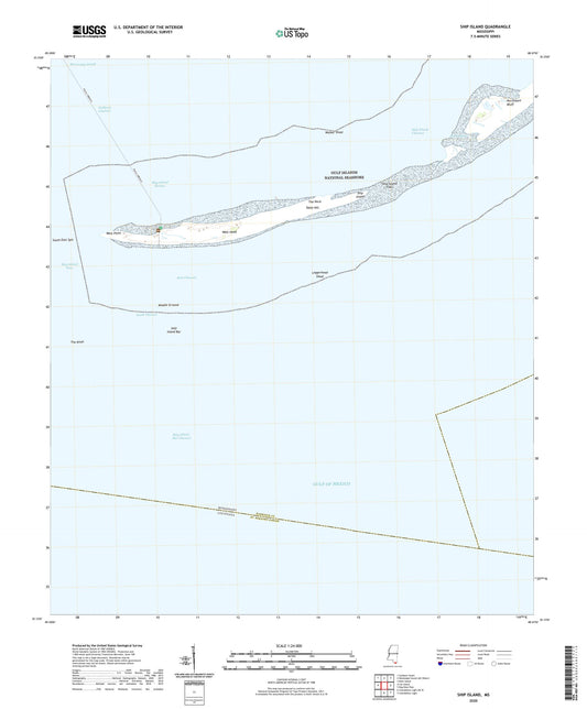 Ship Island Mississippi US Topo Map Image