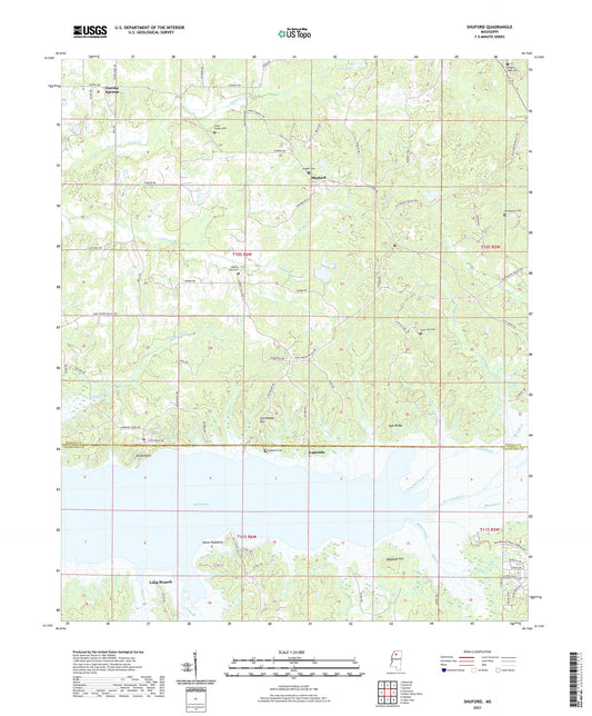Shuford Mississippi US Topo Map Image