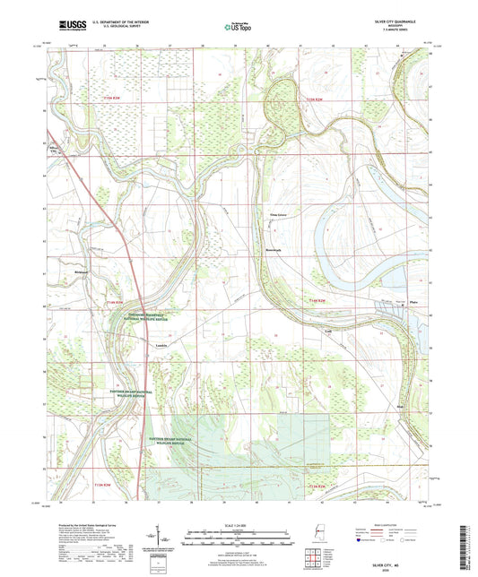 Silver City Mississippi US Topo Map Image