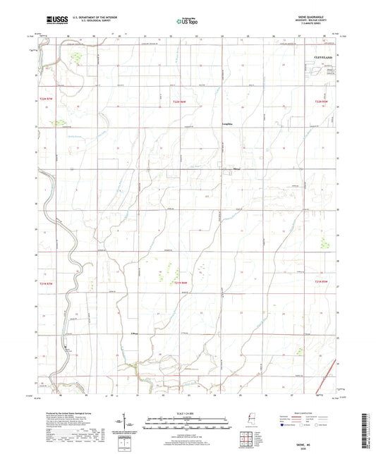Skene Mississippi US Topo Map Image