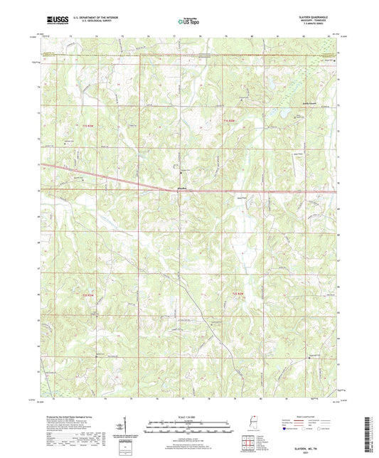 Slayden Mississippi US Topo Map Image