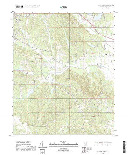 Southeast Pontotoc Mississippi US Topo Map Image