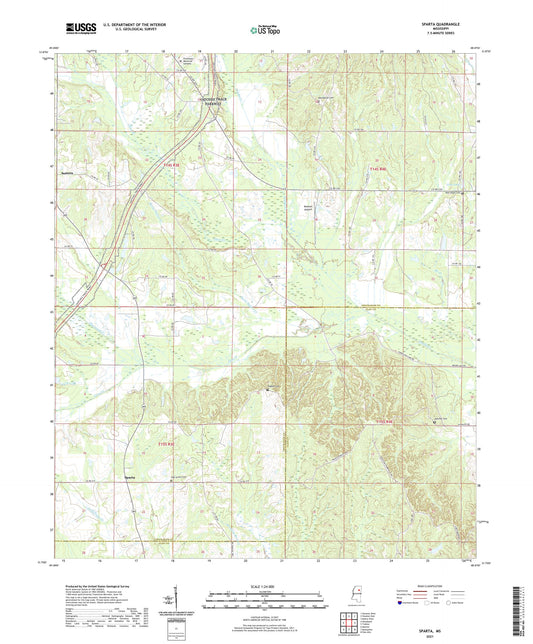 Sparta Mississippi US Topo Map Image