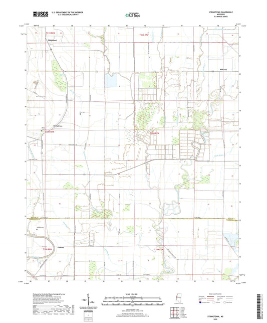 Stringtown Mississippi US Topo Map Image