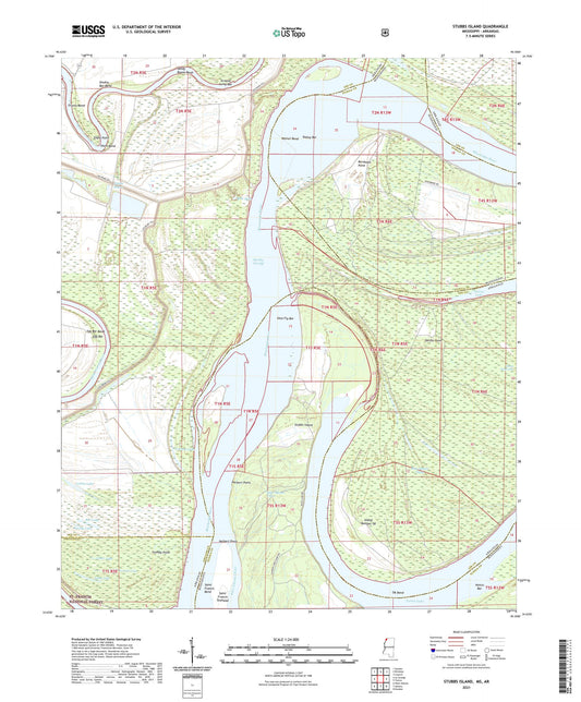 Stubbs Island Mississippi US Topo Map Image