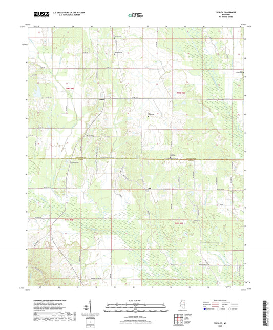 Trebloc Mississippi US Topo Map Image