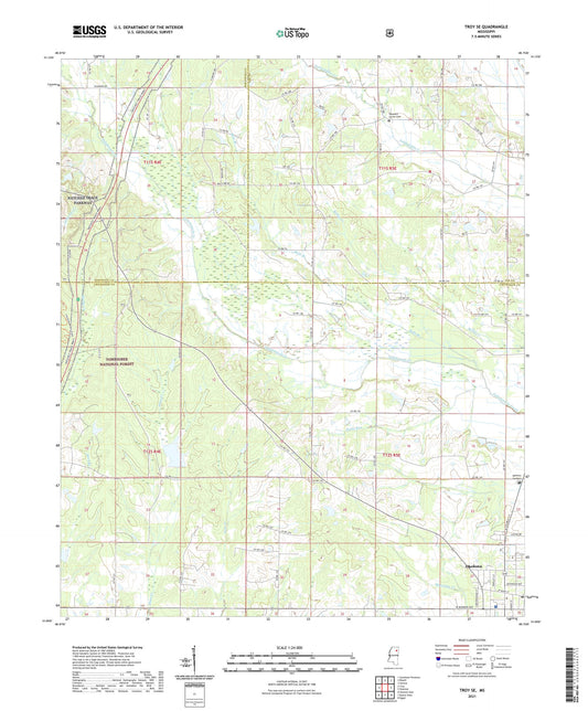 Troy SE Mississippi US Topo Map Image