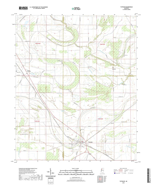 Tutwiler Mississippi US Topo Map Image