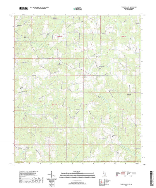 Tylertown SE Mississippi US Topo Map Image