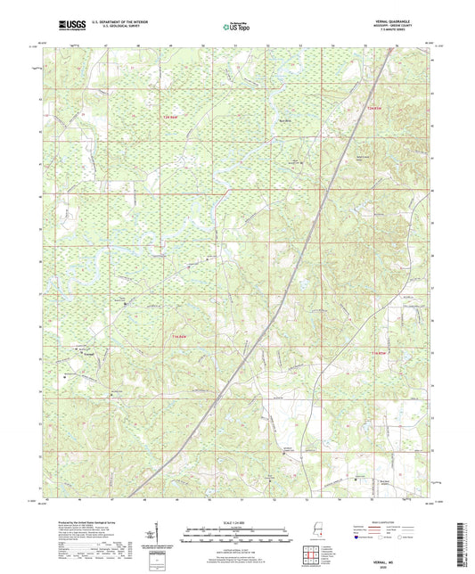 Vernal Mississippi US Topo Map Image
