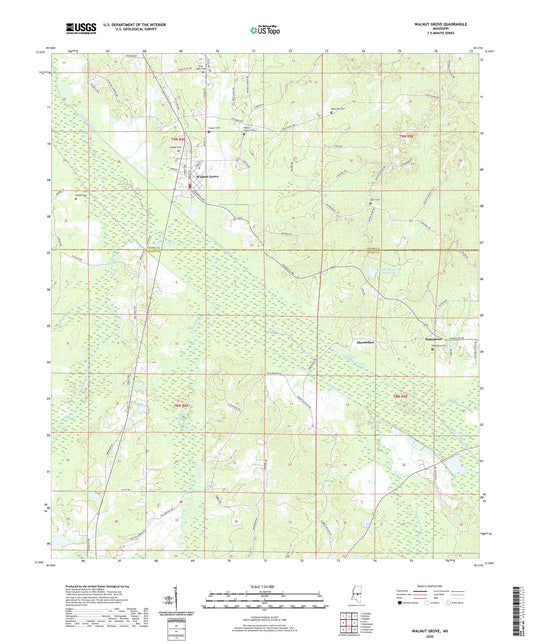 Walnut Grove Mississippi US Topo Map Image