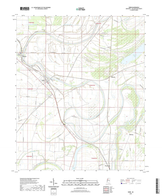 Webb Mississippi US Topo Map Image