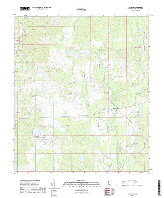 White Sand Mississippi US Topo Map Image
