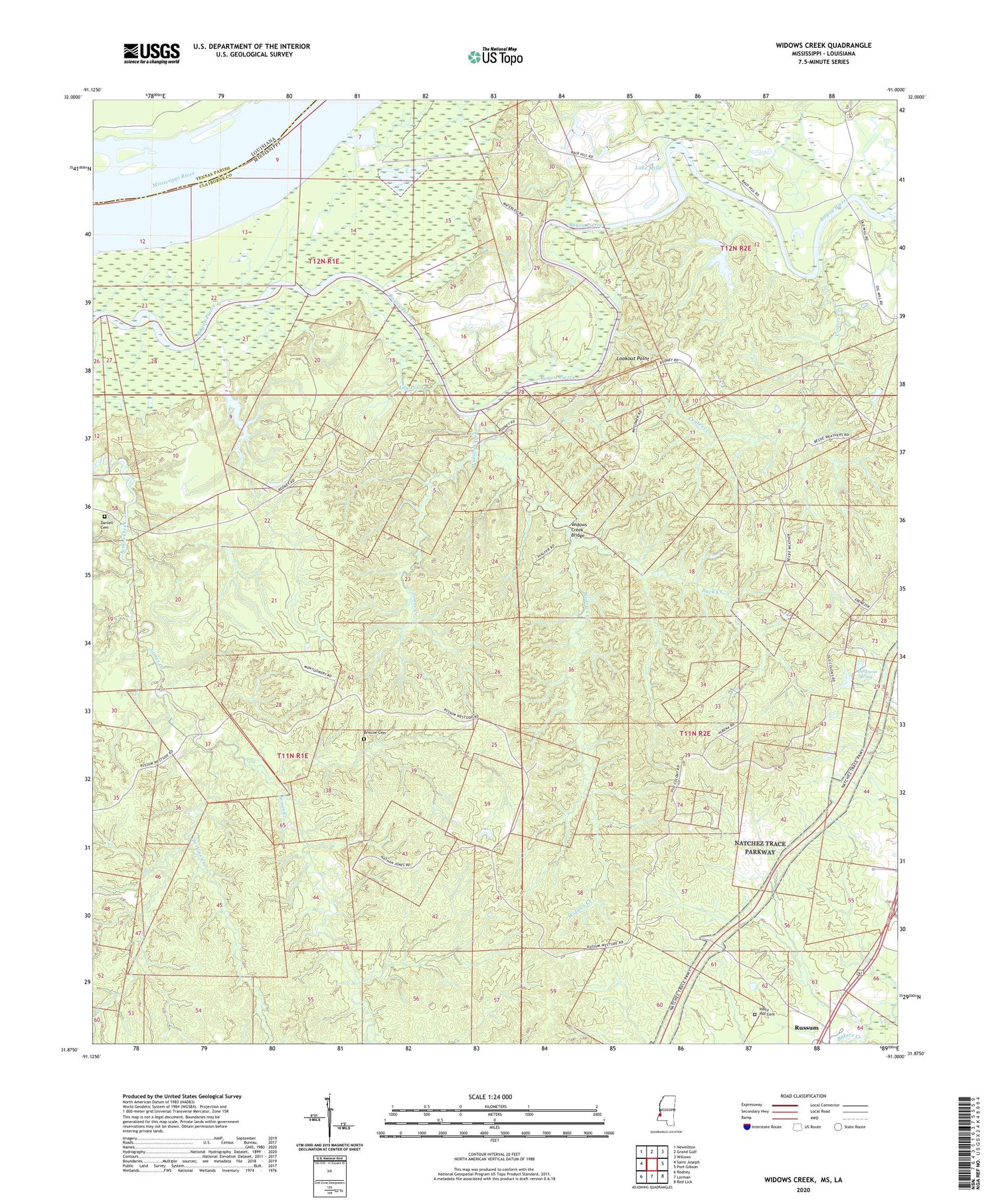 Widows Creek Mississippi US Topo Map Image