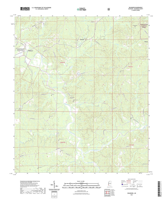 Wilkinson Mississippi US Topo Map Image