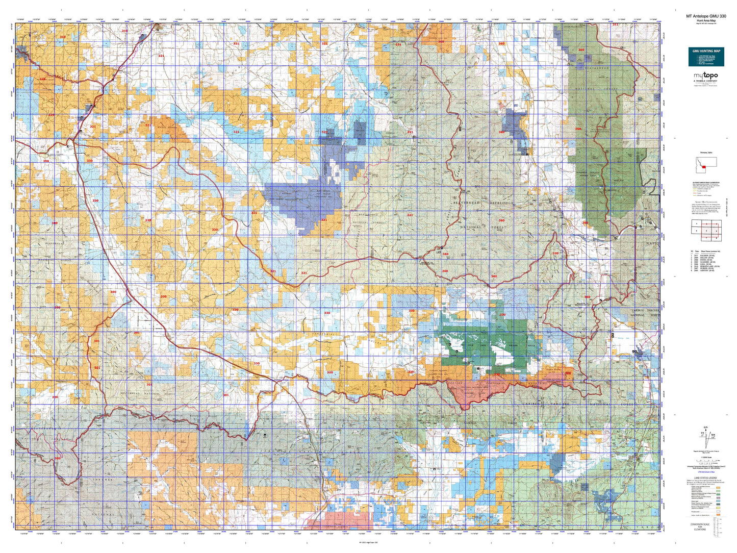 Montana Antelope GMU 330 Map Image
