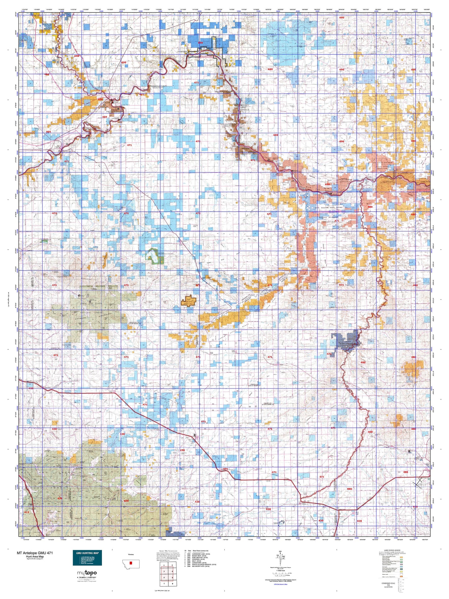 Montana Antelope GMU 471 Map Image