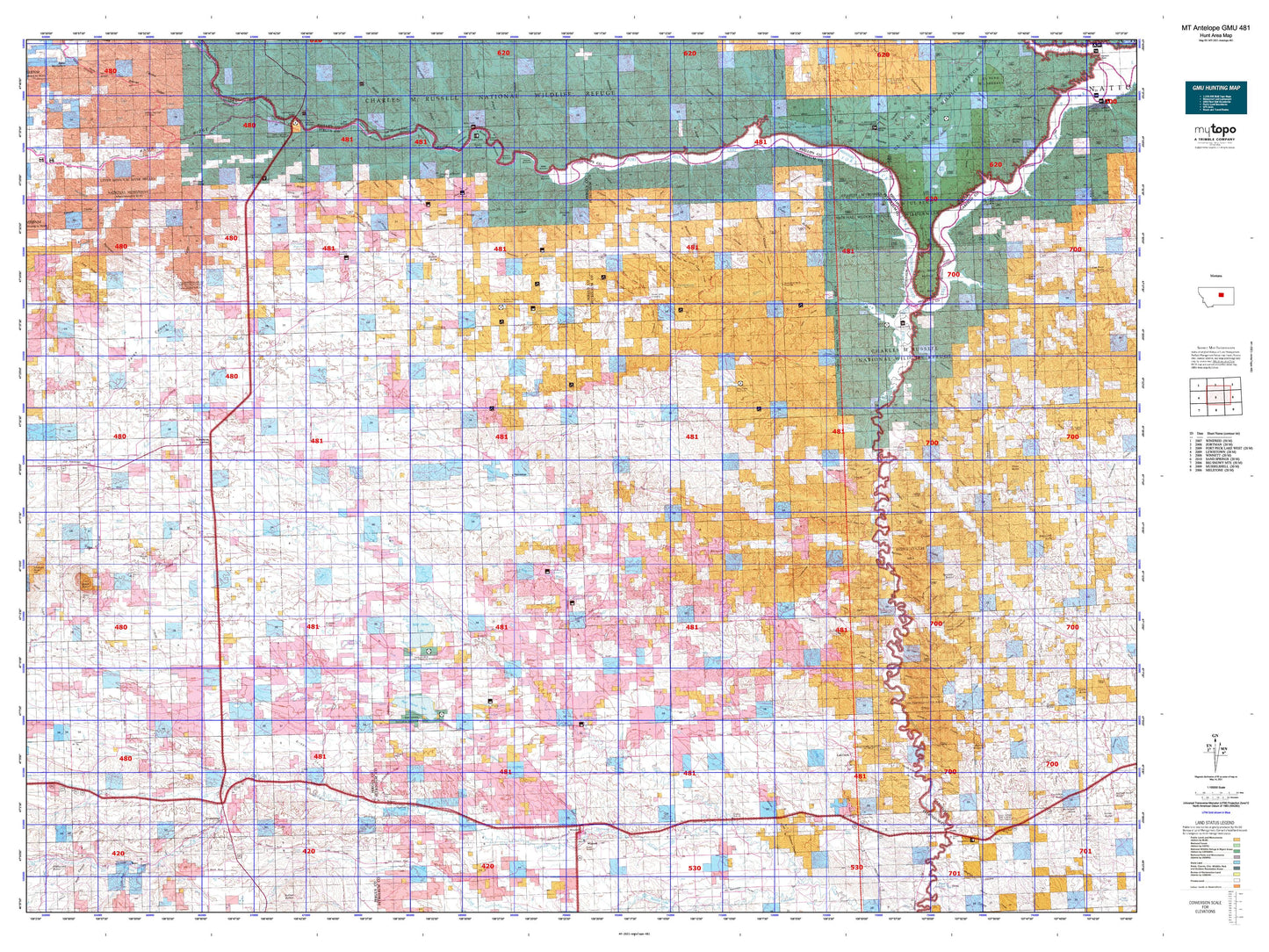 Montana Antelope GMU 481 Map Image