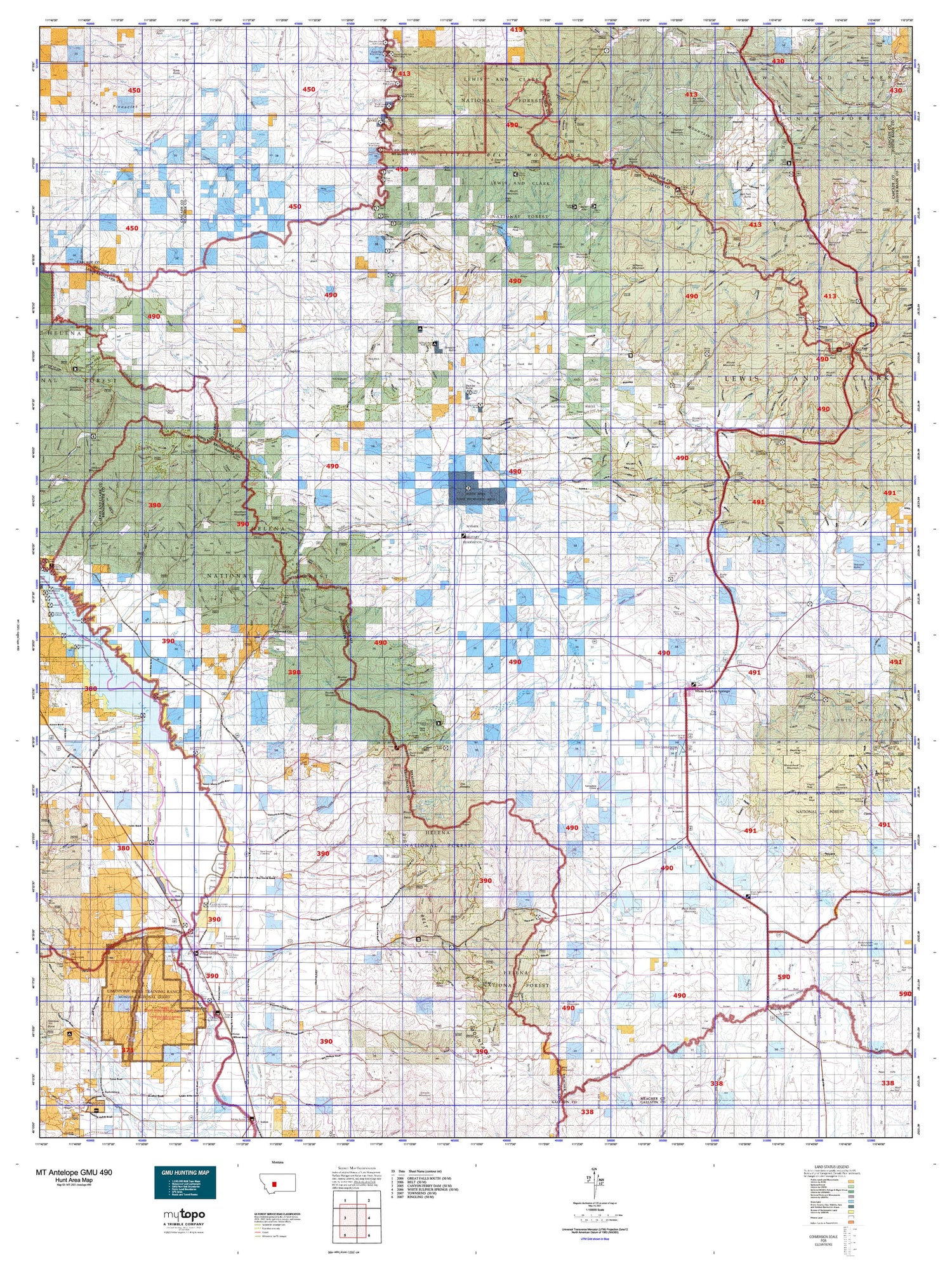 Montana Antelope GMU 490 Map Image