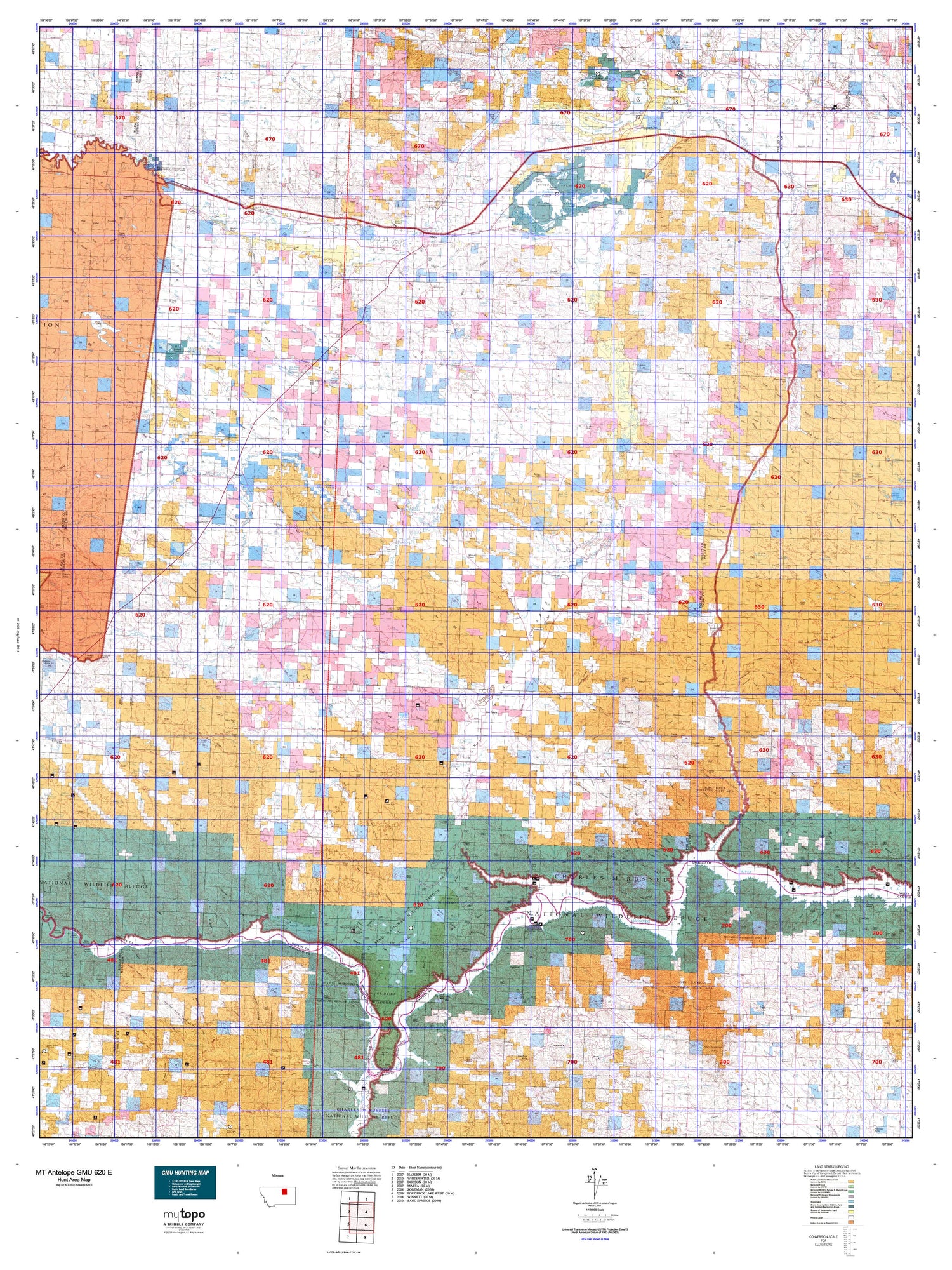 Montana Antelope GMU 620 E Map Image