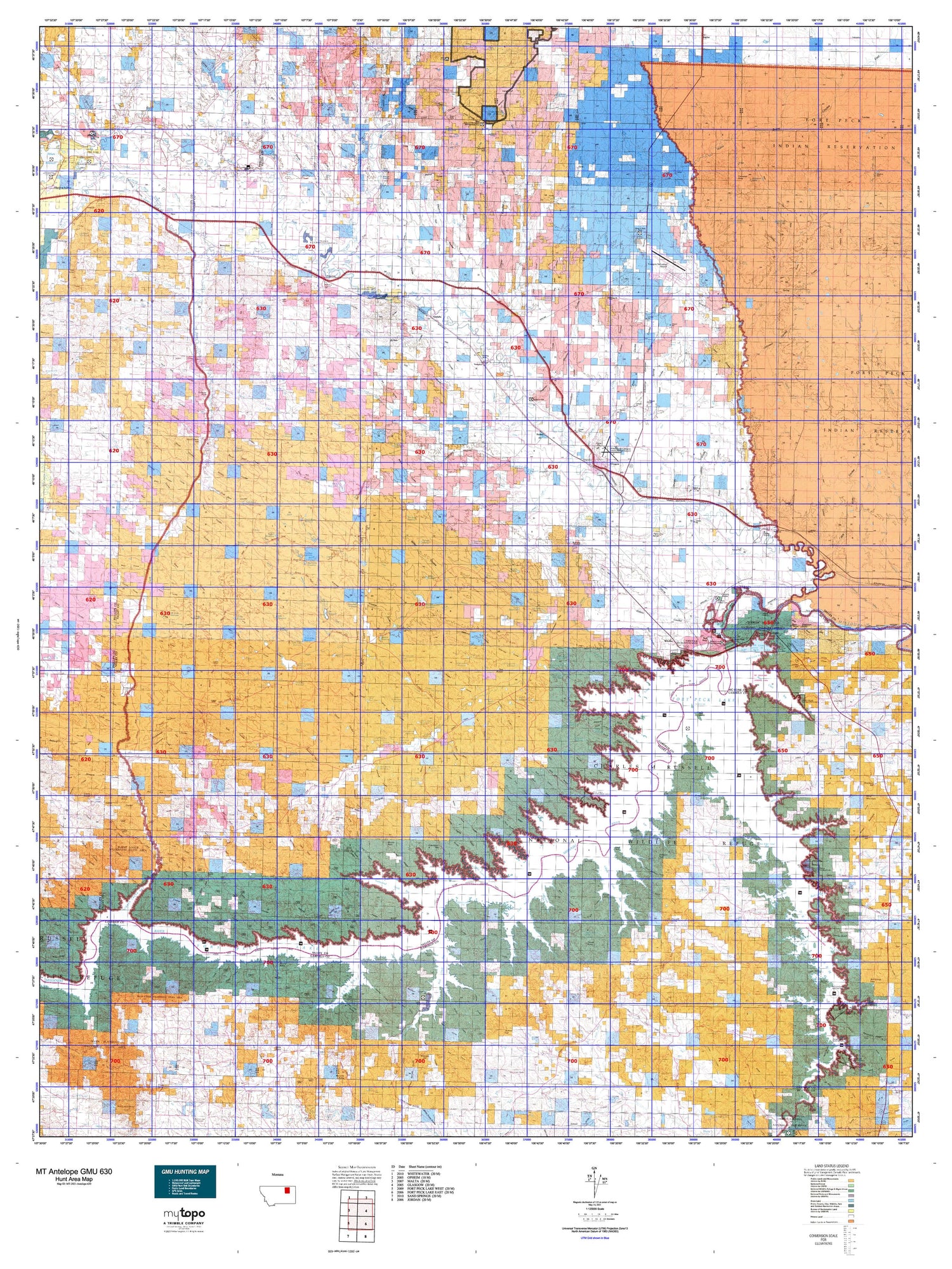 Montana Antelope GMU 630 Map Image