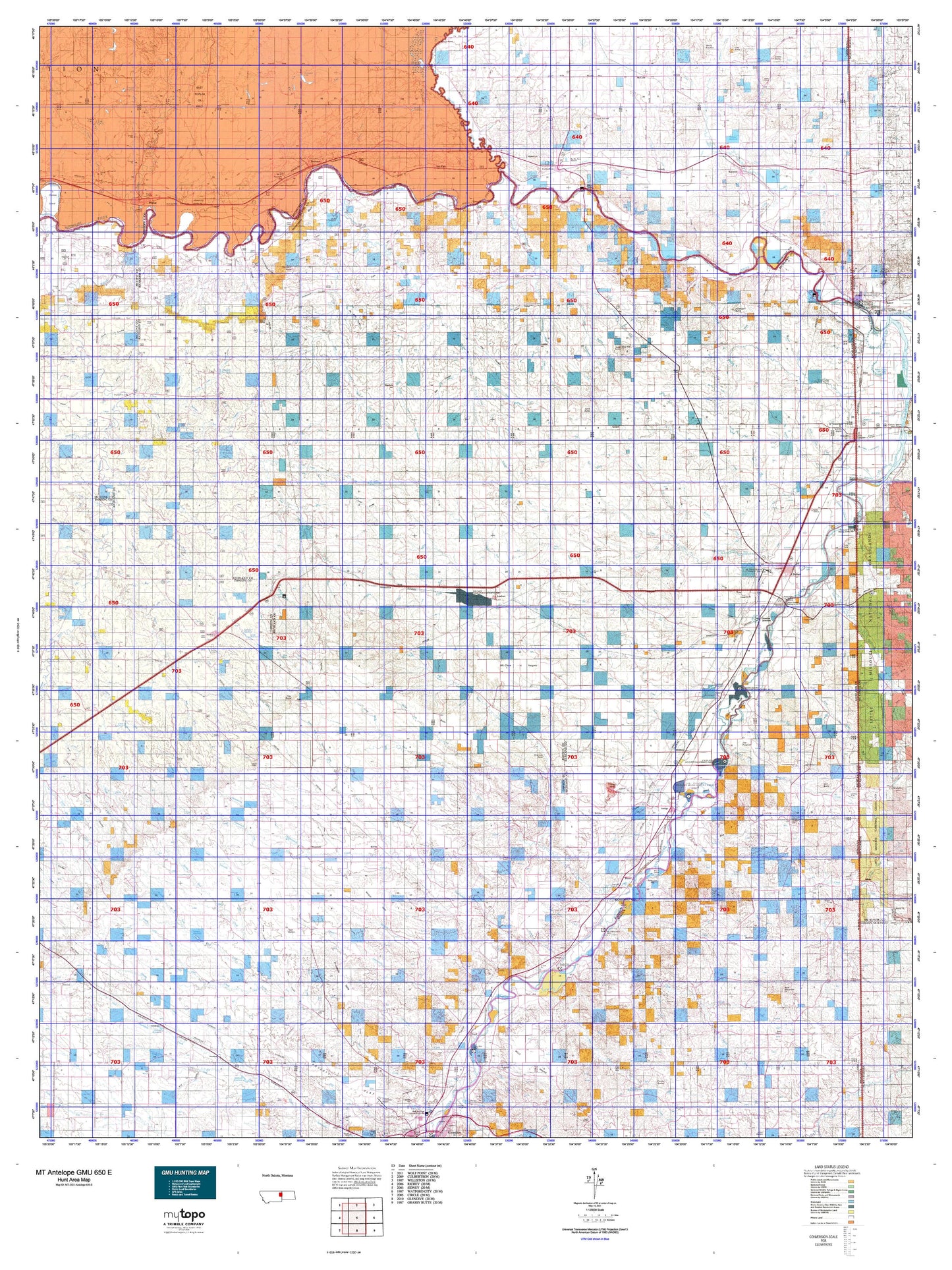 Montana Antelope GMU 650 E Map Image
