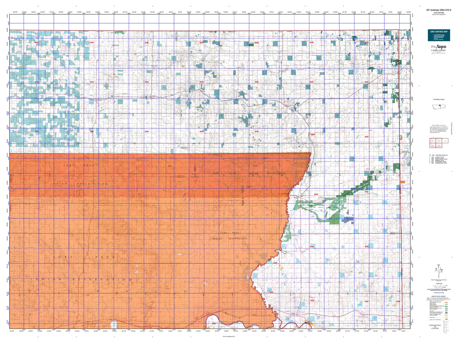 Montana Antelope GMU 670 E Map Image
