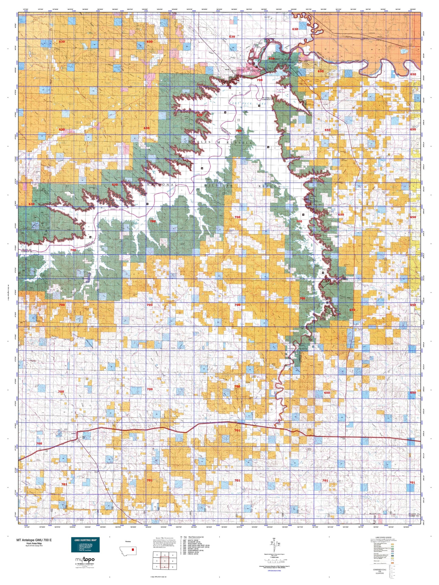 Montana Antelope GMU 700 E Map Image