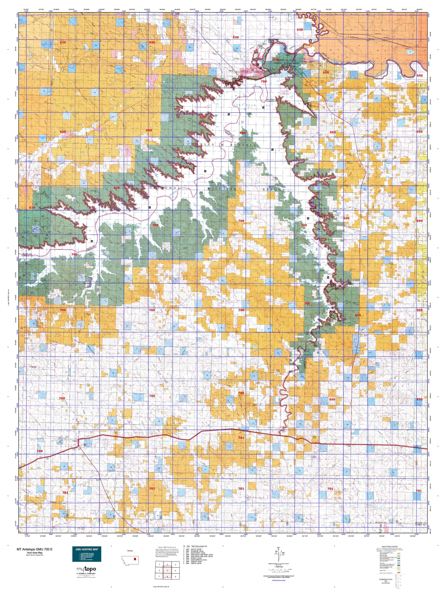 Montana Antelope GMU 700 E Map Image