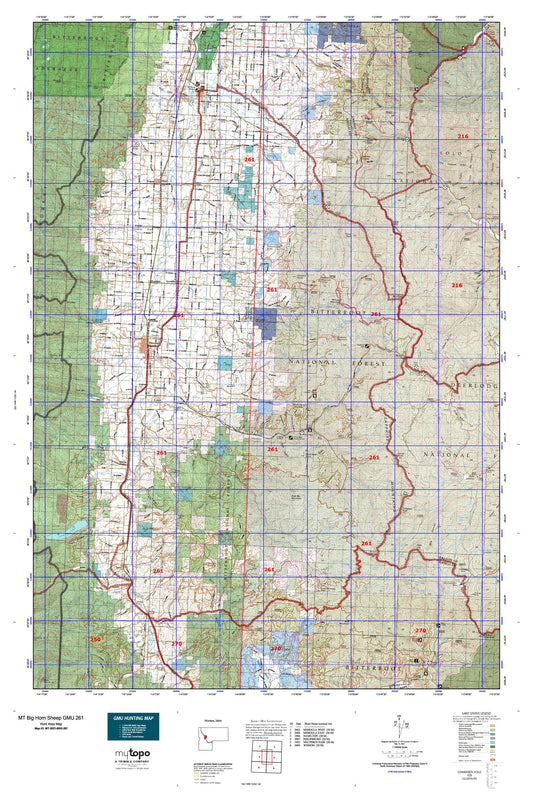 Montana Big Horn Sheep GMU 261 Map Image