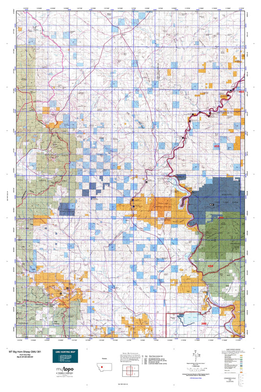 Montana Big Horn Sheep GMU 381 Map Image