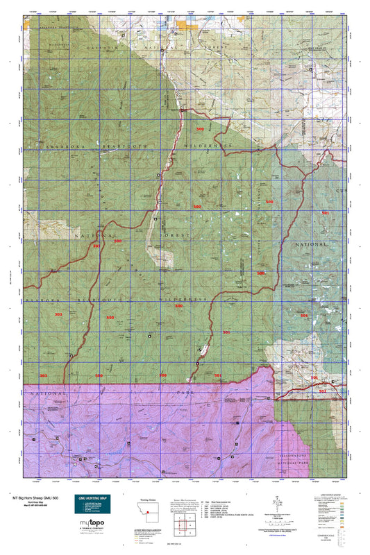 Montana Big Horn Sheep GMU 500 Map Image