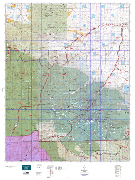 Montana Big Horn Sheep GMU 501 Map Image