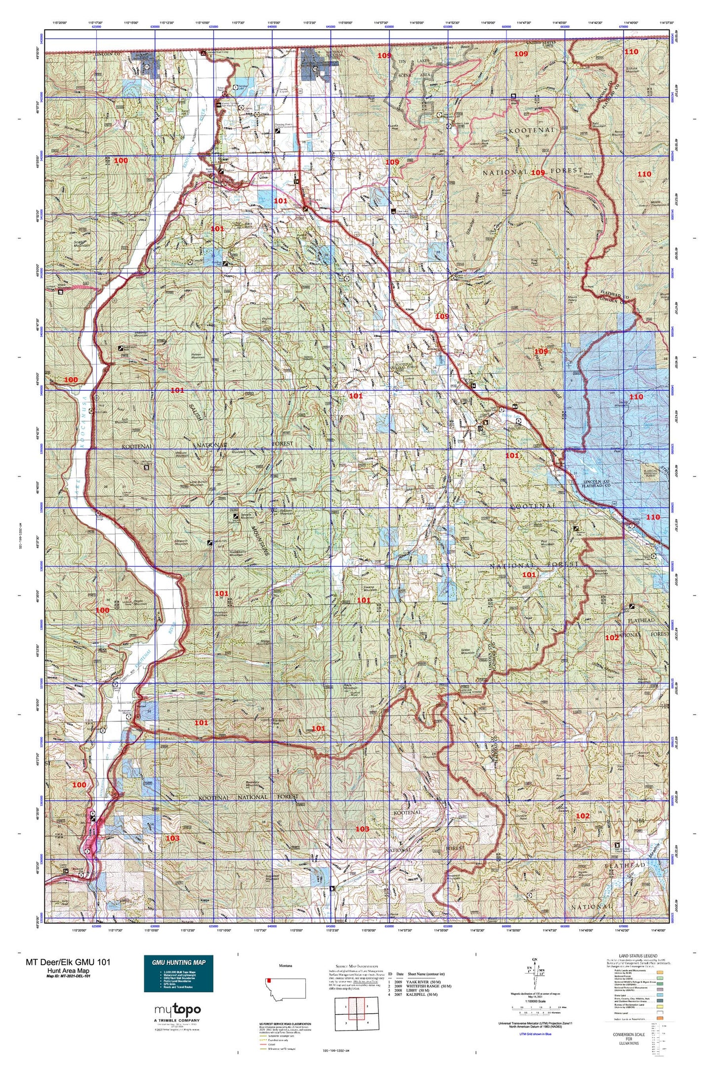 Montana Deer/Elk GMU 101 Map Image