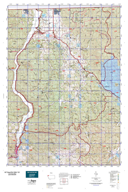 Montana Deer/Elk GMU 101 Map Image