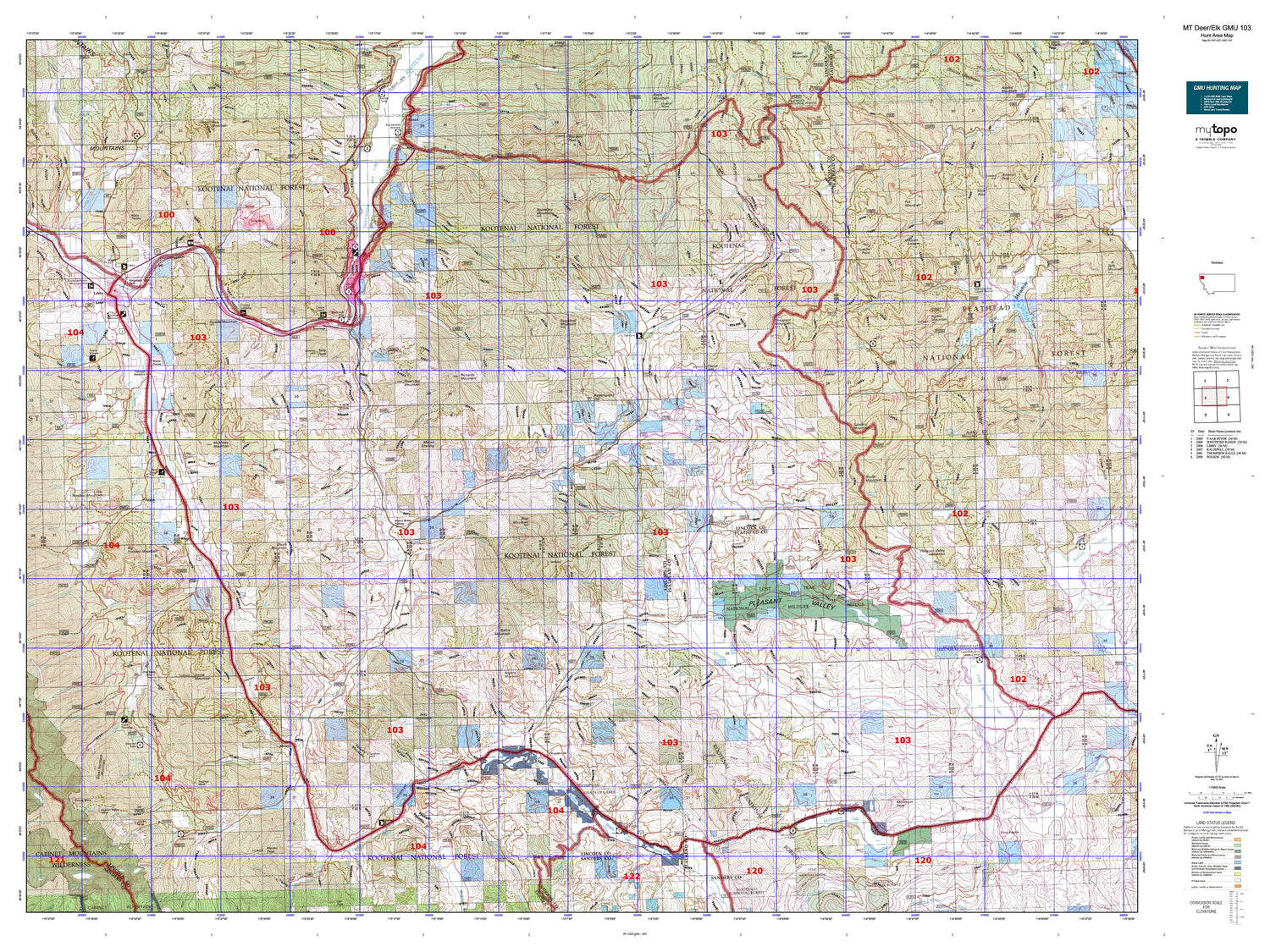 Montana Deer/Elk GMU 103 Map Image
