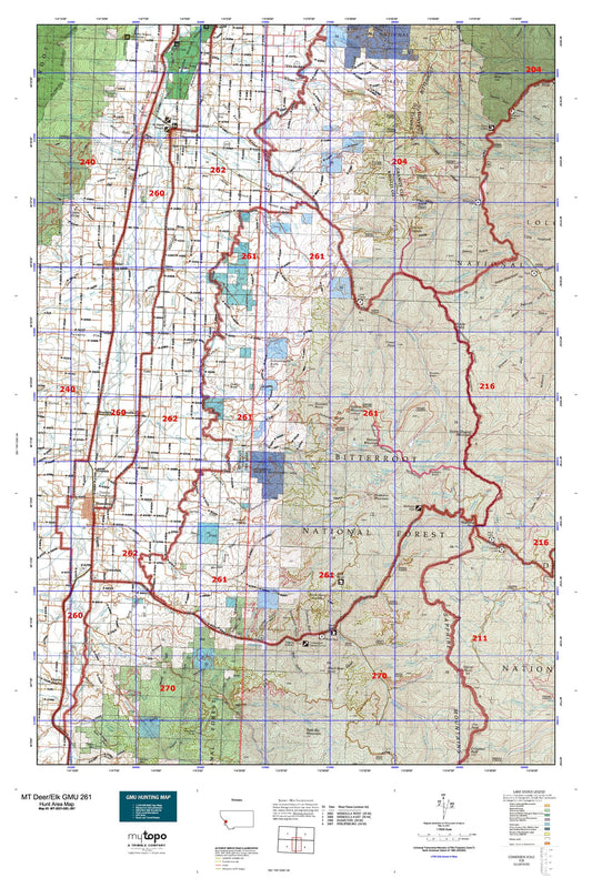 Montana Deer/Elk GMU 261 Map Image