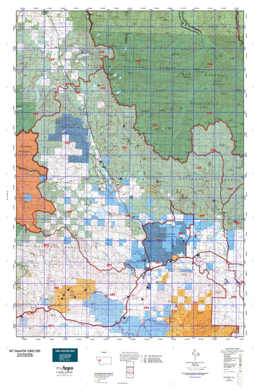 Montana Deer/Elk GMU 285 Map Image