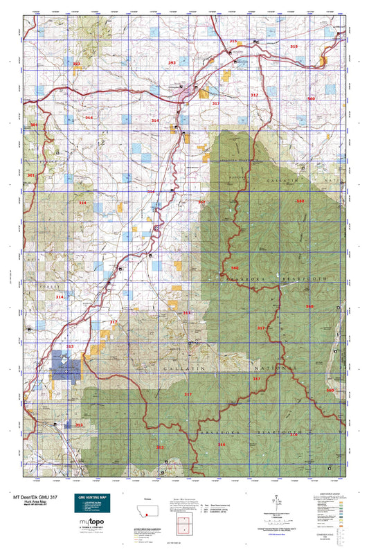 Montana Deer/Elk GMU 317 Map Image
