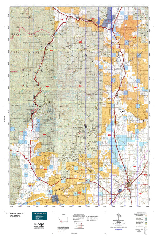 Montana Deer/Elk GMU 331 Map Image
