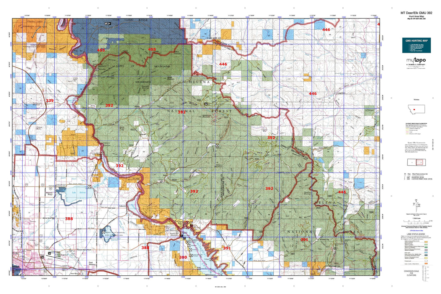 Montana Deer/Elk GMU 392 Map Image