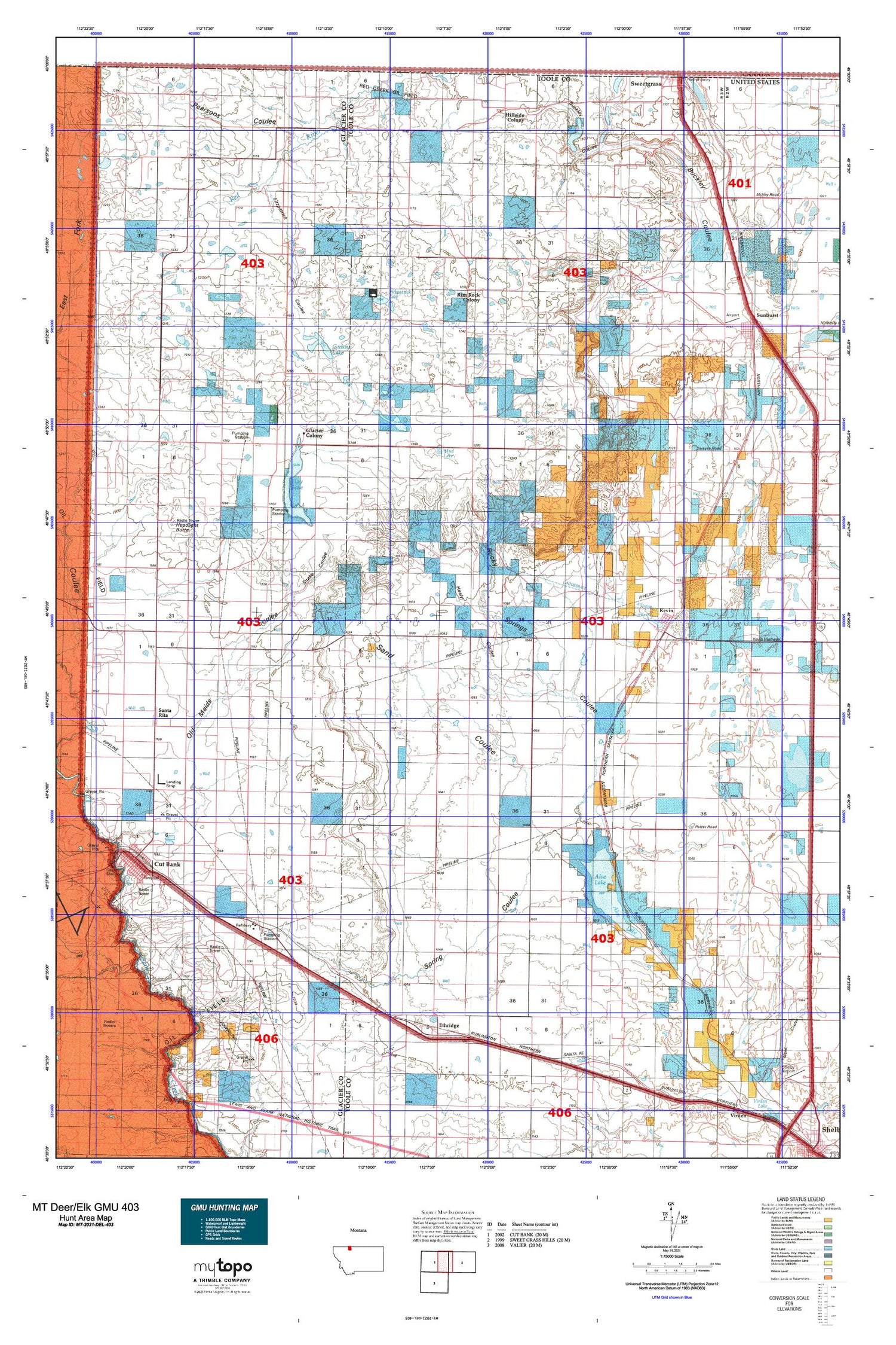 Montana Deer/Elk GMU 403 Map Image