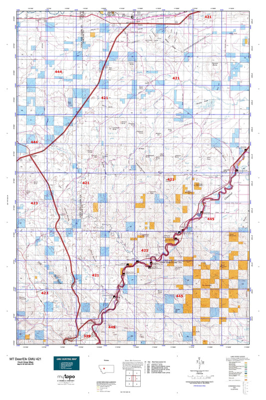 Montana Deer/Elk GMU 421 Map Image