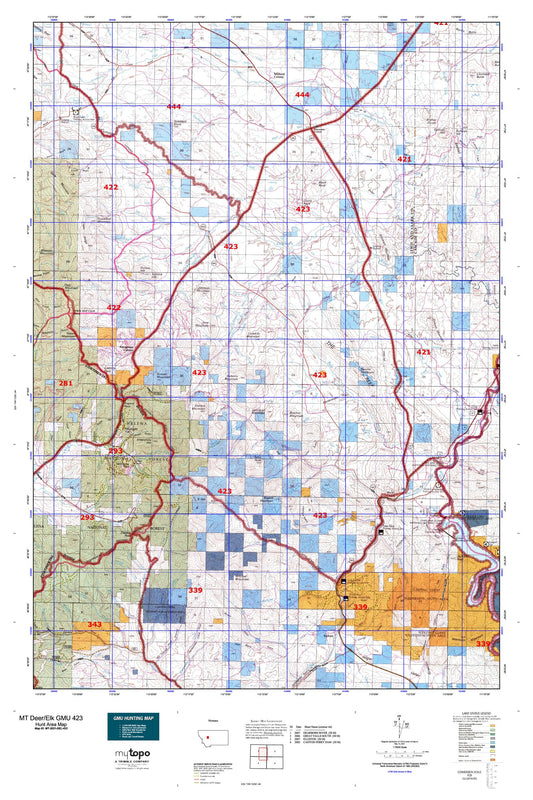 Montana Deer/Elk GMU 423 Map Image