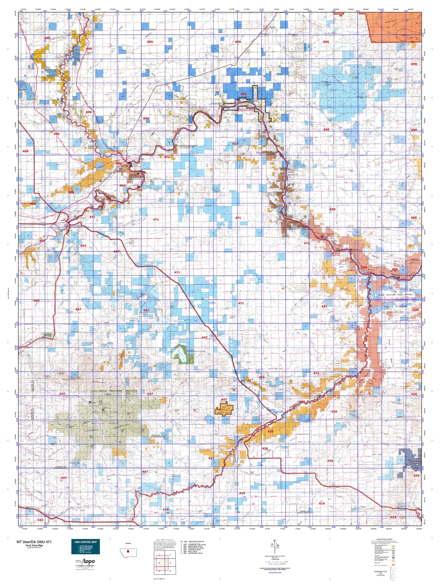 Montana Deer/Elk GMU 471 Map Image