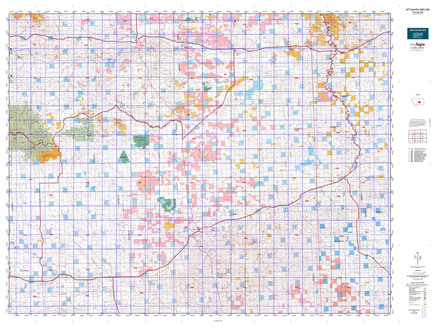 Montana Deer/Elk GMU 530 Map Image
