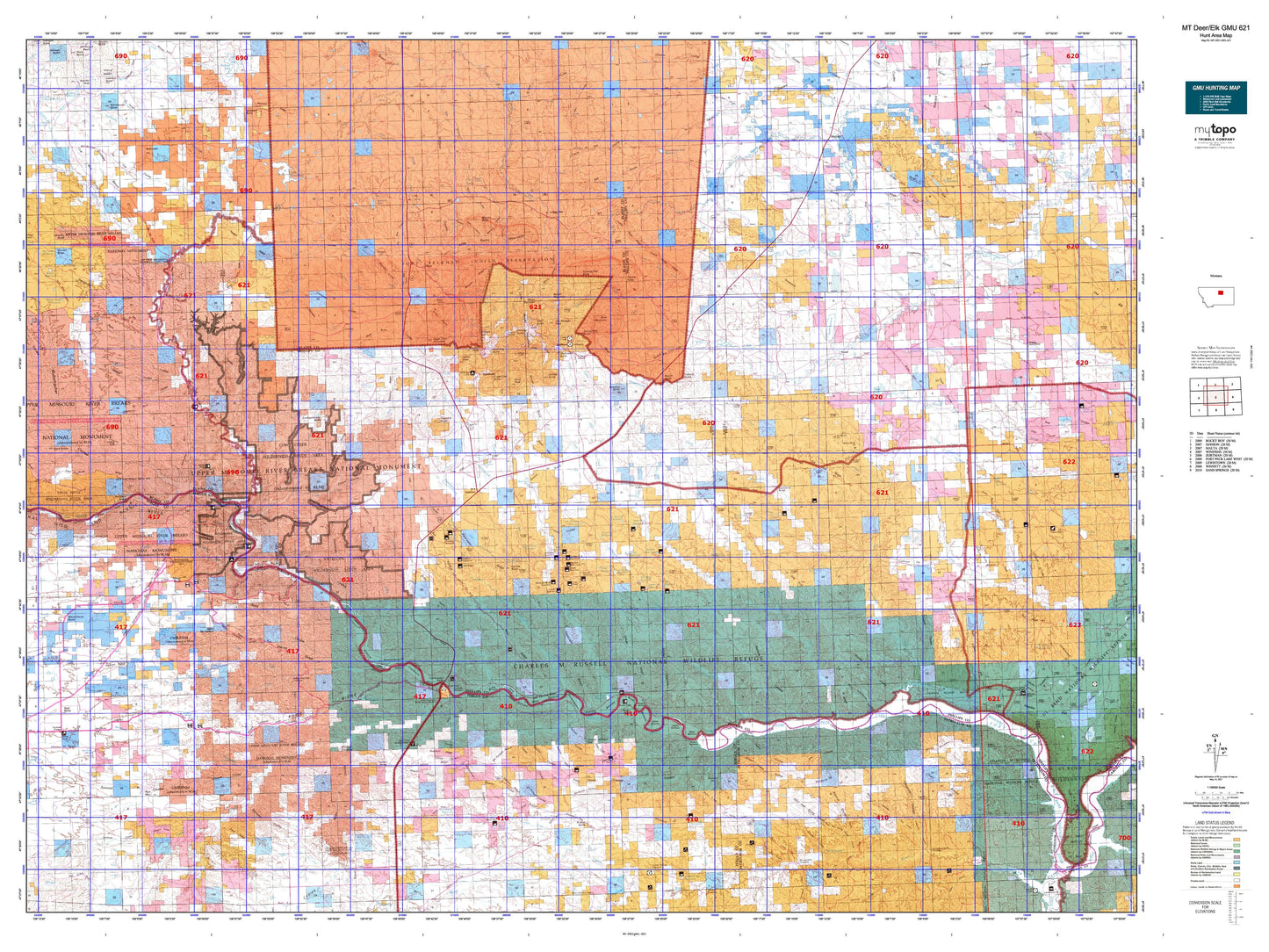Montana Deer/Elk GMU 621 Map Image